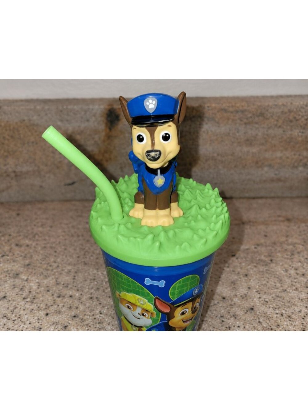 Zak Designs Paw Patrol Chase 10 oz Kids Tumbler Cup 3D Lid Topper Straw - Picture 2 of 3